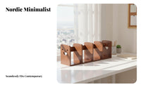 Desktop Bookshelf Solid Wood Student Desk Organizer Space-Saving Wooden Book Holder for Students, Home Office Workers, Study Room