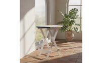 Aquatic-Shaped Folding Table Coastal Furniture Space-Saving for Living Room