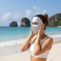 Silk Facekini Lightweight Face Cover SPF 50+ Equivalent Silk for Outdoor, Beach