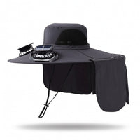 Solar Fan Hat Water-Resistant Cooling Hat with Fan Breathable for Anglers