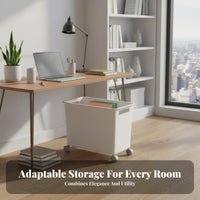 Stackable Design Under-Desk Container with Wheels Includes Lid Rolling Storage Carrier Space-Saving Organizer Box Multipurpose for Students, Office Workers, Homeowners, Dorm Room, Bedroom, Bathroom, Cabinet
