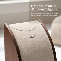 Walnut Wood Curved Necklace Display Stand Set for Pendants and Jewelry