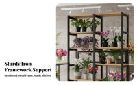 Floor-Standing Multi-Tiered Pot Stand Space-Saving 5-Tier Pot Tower Staggered Shelves Flower Rack Modern Minimalist aesthetic for Plant Lovers, Apartment Dwellers, Balcony, Indoor, Living Room, Corner