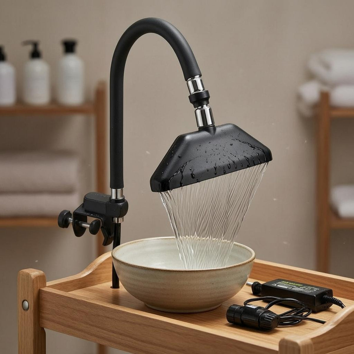 Head Spa Waterfall Attachment Clamp Mount Waterfall Rinse Attachment Scalp Rinse Kit Easy Install Sink Add-on Sturdy