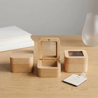 Proposal Use Beech Wood Jewelry Box Gift Packaging Small Square Jewelry Box Compact Size Sturdy for Women