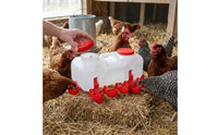 Ground-Standing Chicken Waterer with Cups Weight-operatedFed Automatic Poultry Drinker Large Poultry Waterer Easy-Install for Ducks, Geese, Farm
