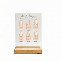 Acrylic Nail Shape Chart Printed Labels Nail Shape Display Board Beauty Supply Compact Salon Accessory Transparent