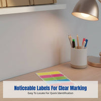 Writable Label Stickers, Name Tags, Colorful Marker Tabs, Multi-Size, Square, Barcode, Anti-Tamper, Office, School, Kids