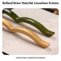 Brass Book Weight Versatile Calligraphy Brush Holder Antique Golden Finish