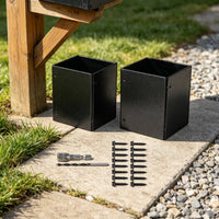 2 Pieces Post Protector Powder-Coated Wooden Post Protector Steel for Homeowners
