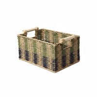 Woven Paper Rope Basket Decorative Paper Rope Basket Easy to Carry Rectangular Storage Bin for Vanity