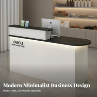 Reception Desk with Counter Minimalist Salon Design Reception Counter Easy to Clean Modern Front Desk for Business Owners, Receptionists