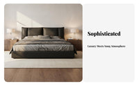 Paddedspine Bed Frame Italian Luxury and Design Upholstered Bedstead Modern Minimalist Design Bedroom Furniture for Newlyweds, Apartment, Guest Room