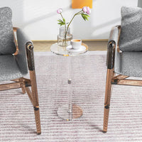 Space-Saving Transparent Round Side Table Easy to Match Home Furniture 7 Mm Thick Top for Reading Corner