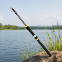 Carbon Fiber Fishing Pole, Telescopic Fishing Rod for Travel, Portable Fishing Pole for Carp Fishing, Freshwater & Saltwater