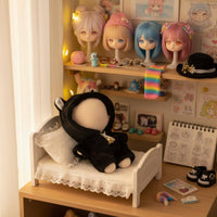 black color cat Doll Costume Cute Design 10cm Doll Bodysuit Soft Material Toy Accessory for Hobbyists