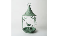 Distressed Bird Feeder with Hanging Chain Weathered Iron Bird Feeder Vintage Weather-Resistant for Gardeners
