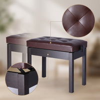 Tufted Adjustable Piano Bench Cushioned Piano Stool with Padded Seat Sturdy Keyboard Bench Stable for Pianists, Guzheng Players, Studios, Stages