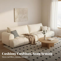 Andh Cuboid Sofa Creamy and Appearance Living Room Furniture cumulusLike Comfort Couch for Apartment Dwellers, Residents, Lounge Area, Home