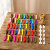 Wooden Clips Colorful Heart Photo Wall Decoration Craft Set for Kindergarten Classroom