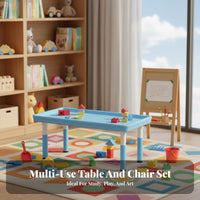 Sand and Water Table Rounded Edges Sand and Aquatic Play Table All in Single children's Play Desk with Chairs for Young Children, Girls, Playroom