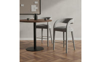 High Back Bar Stool Solid Wood Frame Upholstered Counter Stool Luxury Style Modern Curved Back Bar Chair for Kitchen, Dining Room