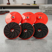 3 Pieces Spiral Angle Grinder Disc Multi-Grit Grinding Disc with Threaded Mount Wear-Resistant Tool Heavy-Duty for Renovators, Chamfering, Polishing