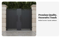 Aluminum Villa Gate Minimalist Design Hinged Double Door Gate Weather Resistant for Property Owners, Contractors, Courtyard, Residential Community