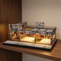 Miniature Parking Workshop Rooftop Railings Garage Diorama Realistic Details Display Scene