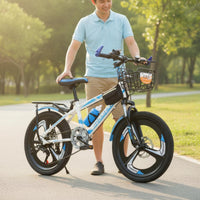 Front and Rear Brakes Mountain Bike Mudguards Included Kids Bike Multi-Speed Bike for Students, Boys, Girls, School Commute, Recreational Riding