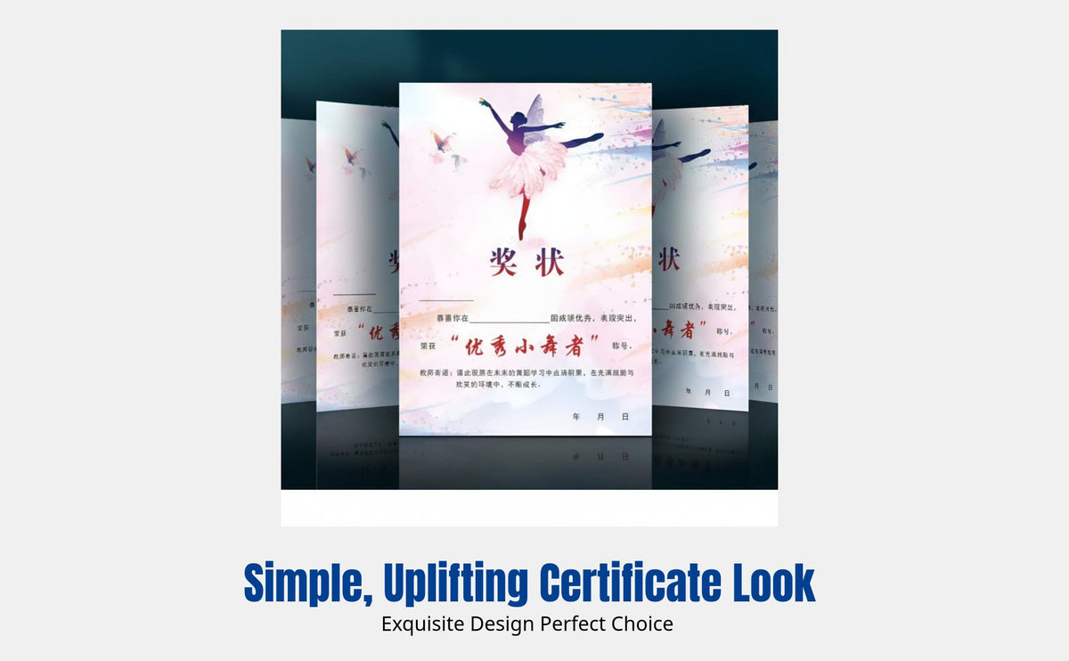 Dance Certificate, Customizable Upright Award for Young Artists, School Training, Paper Material