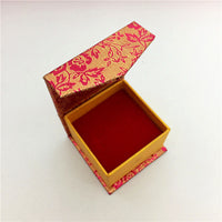 Red Gold Floral Jewelry Gift Box for Rings, Necklaces, and Chains