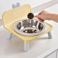 Elevated Pet Feeder Cute Stainless Steel Bowl Sturdy Raised Cat Bowl for Young Dogs, Indoor