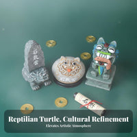 Feng Shui Decor Dragon Turtle Figurine Career Enhance Ing Chinese Dragon Turtle Sculpture Attracts Prosperity Shi Gan Dang Ornament Safeguarding Charm for Business Professionals, Away Ice Workers, Homeowners, Desk, Study Room, Entranceway, Tea Table