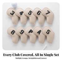 10 Pieces Iron Headcover with Number Tag Golf Iron Headcover Weather-Resistant for Golfers