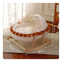 Soft and Comfortable Rocking Cat Bed with Canopy Semi-Enclosed Cat Bassinet Bed Pet Rocking Cradle for Balcony