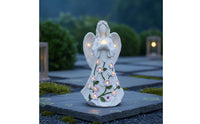 Glowing Flowers LED Angel Figurine Romantic Atmosphere Lighted Flower Angel Statue Special Gift Indoor Lighting Exquisite Craftsmanship for Mothers, Women, Garden, Patio, Memorial