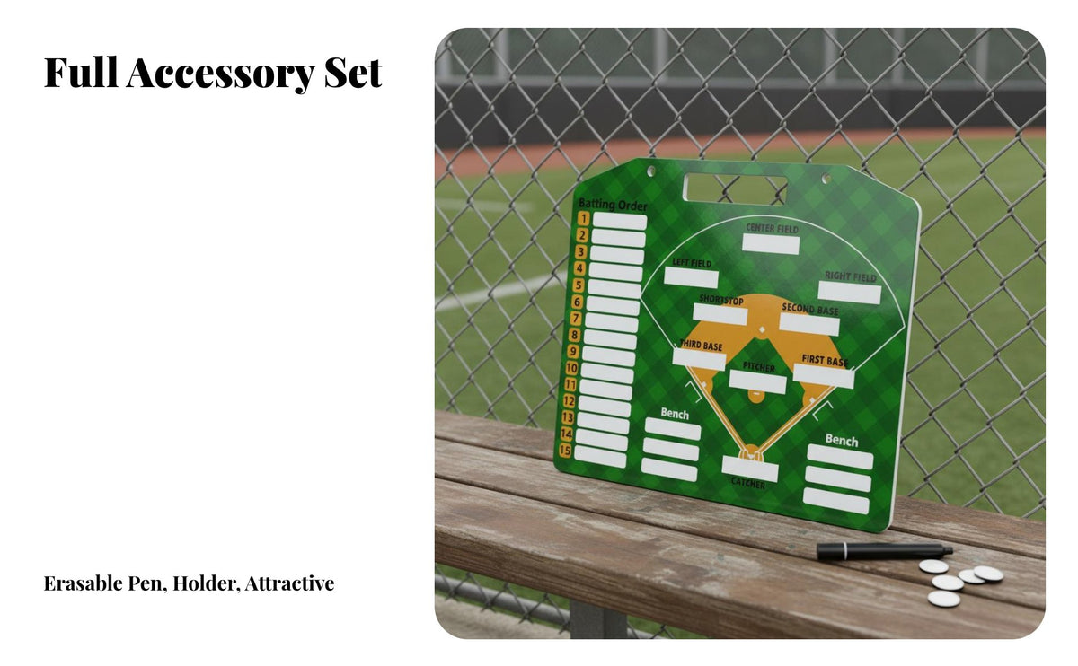 Portable Baseball Coaching Board Reusable Baseball Board Double-Sided for Coaches, Team Managers, Training, Game Day