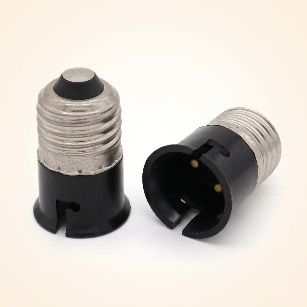 Rated Current 3a E27 Male Base to B22 Female Base Light Fitting Converter, Home Lighting Adapter in White or Black, 50mm Height, 32mm Diameter