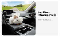 Decorative Soft Puff Tissue Holder Easy to Refill Cute Soft Puff Car Tissue Case Zipper Closure for Women, Kids