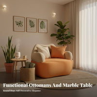Curved Couch Nordic Design Curved Settee High Resilient Cushion Sofa for Business Owners, Interior Designers, Beauty Salon, Reception Area