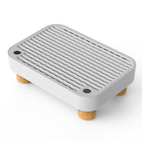 Slatted Litter Box Platform with Wooden Legs Removable Litter Box Step with Wooden Base Compact Wear-Resistant for Cats
