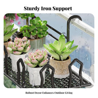 Railing Planter Rack Weather-Resistant Railing Planter Basket Rustproof for Deck