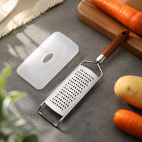 Stainless Steel Grater, Daikon Grater, Cheese Grater, Condiment Grater, Bow-shaped, Wooden Handle, for Home Cooking