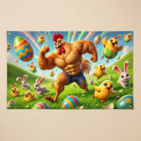 Easter Party Backdrop Bright Print Easter Photography Backdrop Large Size Bunny Bunny Party Background for Photographers, Parents, Home, Infant Shower