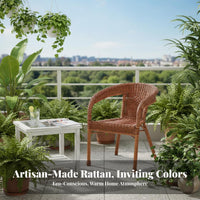 Handwoven Single Person Rattan Seat Ergonomic Backrest Rattan Armchair Sturdy Construction Woven Lounge Chair Lightweight for Seniors, Adults, Homeowners, Living Room, Sunroom, Balcony, Backyard