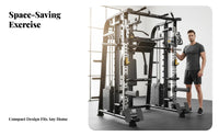 Comprehensive Guided Machine Full Body Workout Guided Machine Power Cage Heavy-Duty Steel Multi-Functional Home Gym Station for Fitness Enthusiasts