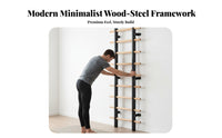 Wall Mounted European Ladder Multi-Functional Beech Wood Gym Ladder Structure Multifunctional European Ladder for Athletes, Families, Indoor
