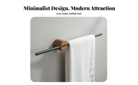 Punchwithout Drilling Installation Single Towel Bar Multi-Purpose Single Rod Wall Bar Space Saving Bathroom Hardware Modern Design for Renters, Homeowners, Kitchen, Entryway, Closet