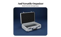 Combination Lock Hard Case with Foam Insert Ergonomic Handle Aluminum Briefcase with Foam Insert Reinforced Corners Portable Hard Shell Equipment Case Strong Bearing Capacity for Business Travelers, Photographers, Professionals